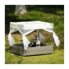 Dog Pet Bed Pet Enclosures Seasonal PE Wicker Pet Furniture For Outdoor Patio US
