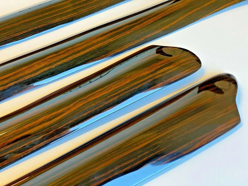 Para Mercedes W109 280 SEL Chasis Largo Ébano Interior Delgado Madera 4 Piezas Tapicería Puerta Foto 2 de 4