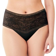 Maidenform Women's Everyday Smooth High Waist Lace Thong Black Size M 2831