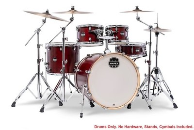 Mapex Mars Maple Merlot Satin Rock Drums 22_10_12_16_14x5.5 Shells | Auth Dealer