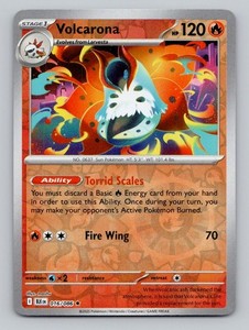 Reverse Holo Volcarona #016/086 Rare SV: Black Bolt Pokemon