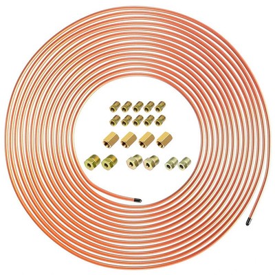 nicopp brake line 3/16 Coated Steel Brake Line Tubing Kit 3/16'' x 25FT with 1...