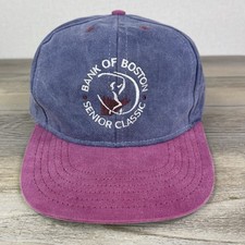 Vintage Senior Classic Golf Hat Cap LA MODE Strap Back Dad Boston Bank USA Made