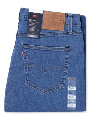 Levis 511 Slim Fit Herren Comfort Stretch Denim Jeans Stonewash Mittelblau Neu