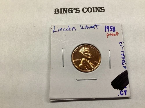 1958 Lincoln Wheat Penny Proof Cameo Small Cent 072225 13tk