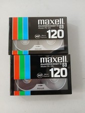  2 Maxell 8mm Video Cassette Tape P6-120 New/Sealed Metal Particle