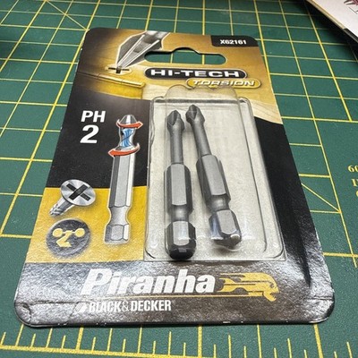 Piranha Hi-Tech Torsion PH2 Kreuzschlitz Stahl Bit Set X62161, grau, 2 Stück