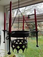 Lampadario a candela in ferro battuto - fatto a mano nel Suffolk 