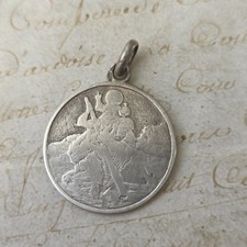 Antiker schwerer Anh&auml;nger Ende 19. Jh. Silbermedaille