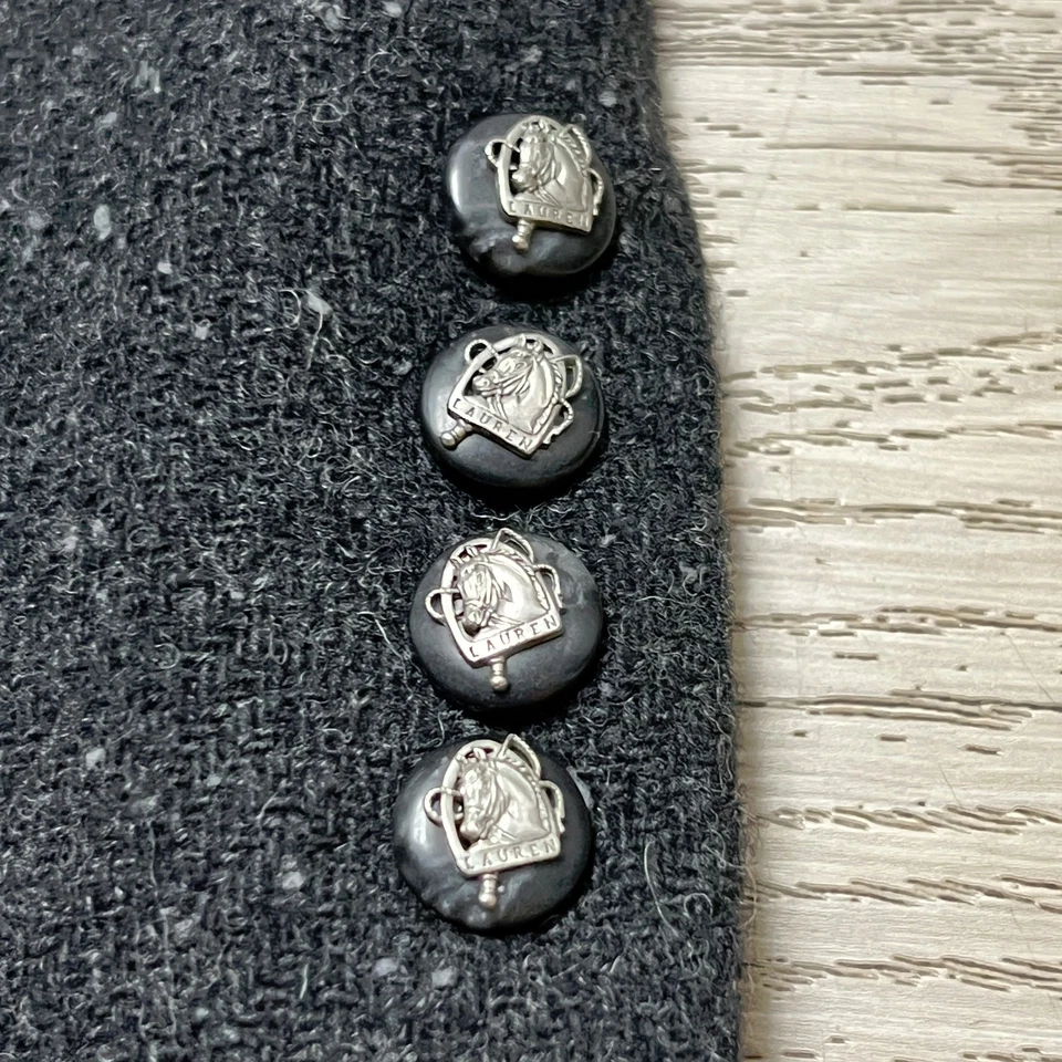 Ralph Lauren Equestrian Blazer Jacket Women’s Size 14 Horse Buttons - Image 2 of 4