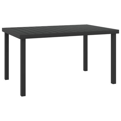 vidaXL Gartentisch Schwarz 140x90x74 cm Aluminium und WPC NEU