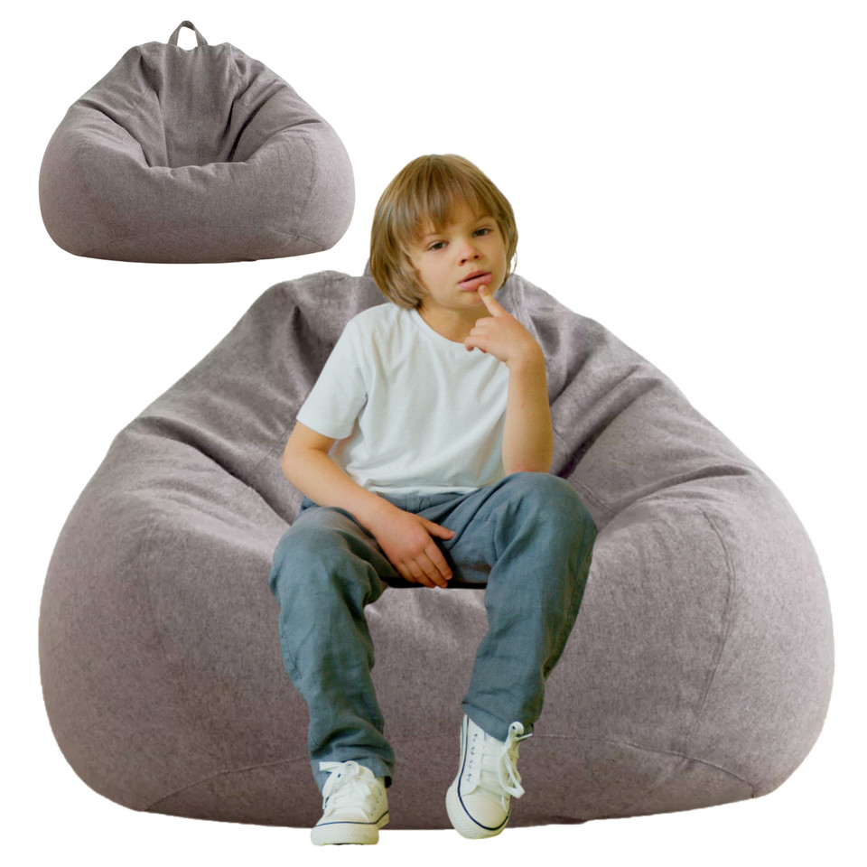 Sac de siège pour enfant 120L gris foncé avec perles EPS remplissage