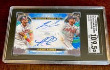 2023 Topps Inception Dual Auto Ronald Acuña Jr. Ozzie Albies Blue #2/5 SGC 9.5