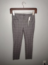 NWT Ann Taylor Loft Skinny Plaid Dress Pants 0 Houndstooth Preppy Academia A21