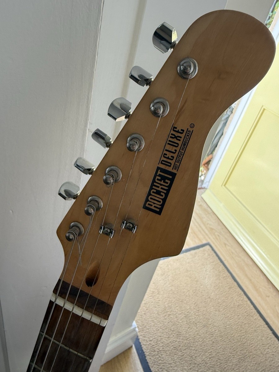 Rocket Deluxe Electric Guitar Black With Stand And Lead | eBay UK