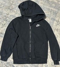 Nike boys Black Fleece Full-Zip Hooded Hoodie w/ Pockets Size M