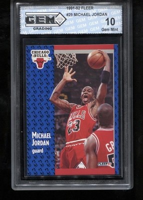 Michael Jordan 1991-92 Fleer #29 NBA Chicago Bulls GEM MINT 10