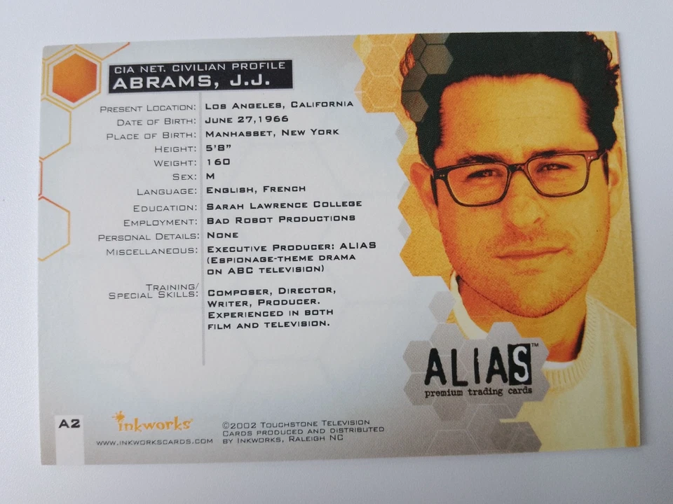 J.J. Abrams Inkworks 2002  Alias Season 1 Autograph A2 Creator Director - Image 2 of 4