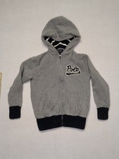 Polo Ralph Lauren Hoodie Boys 7 Grey Zip Big Logo Vintage Y2K Knit Sweatshirt