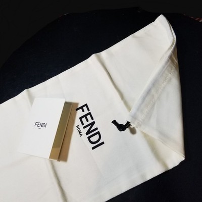 1 Pc. New FENDI Roma Drawstring DustBag 17''× 9.25  Ivory/Light Cream Storage Bag