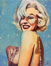 Marilyn Monroe ORIGINAL Pop and Modern Art, Acrylic Painting with Glitter