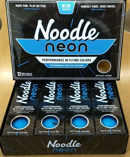 TaylorMade Noodle Neon Matte Blue Color Golf Balls 1 Dozen for sale