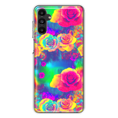 For Samsung Galaxy A13 Shockproof Hybrid Case, Hippie Tie Dye Colorful Roses
