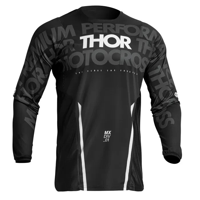 THOR 2024 PULSE Motocross MX JERSEY MONO Black/White 2910-7097