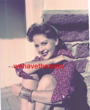 Vintage Natalie Wood CUFF BRACELET RED FLORAL BLOUSE 50s COLOR TRANSPARENCY