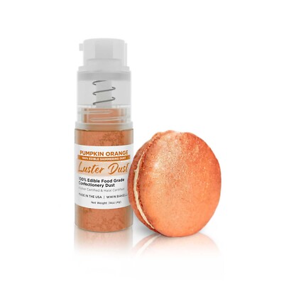 Luster Dust - Pumpkin Orange (4g 1x Jar) | Edible Powder for Cakes