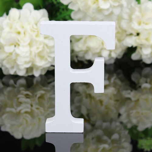 White Personalised Wood Wooden Alphabet Letters Wedding Birthday Home Decor DIY - Picture 13 of 33