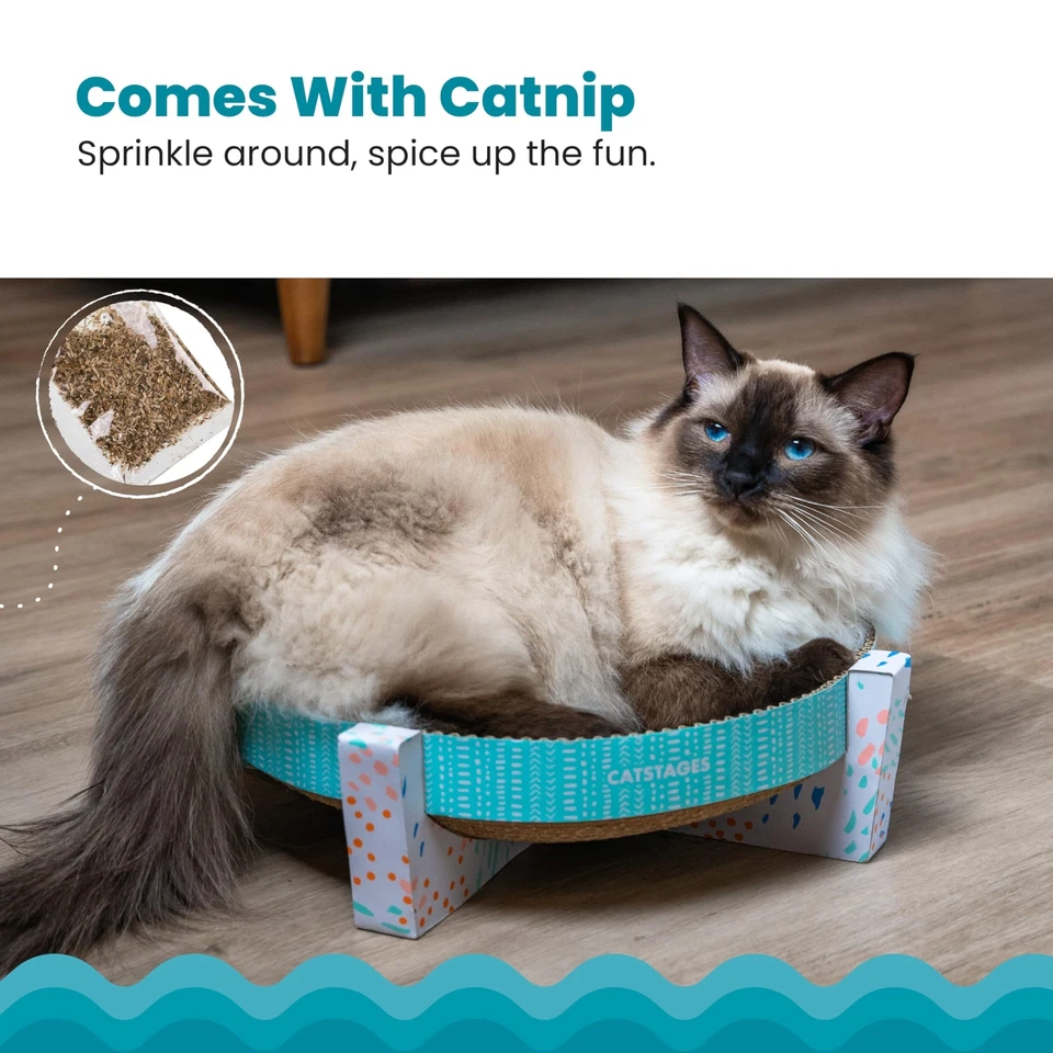 Catstages Scratch, Snuggle & Rest Corrugated Cat Scratcher With Catnip (packa... - Image 4 of 4