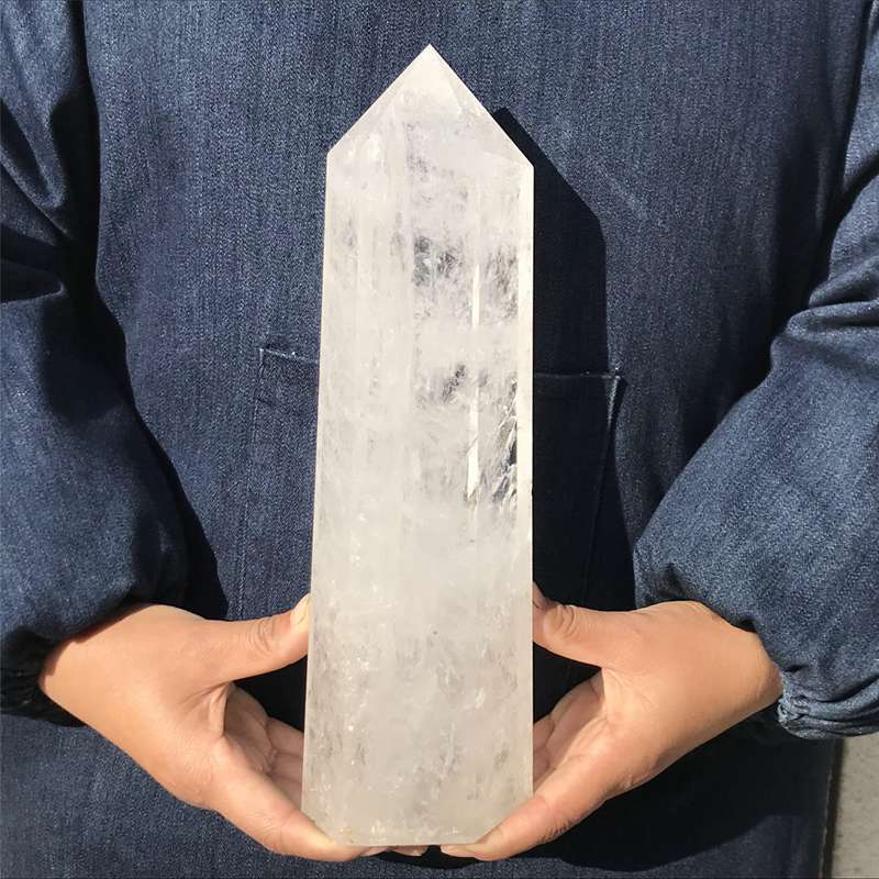 4.9LB Natural Clear Crystal Quratz Crystal Obelisk Tower Crystal 