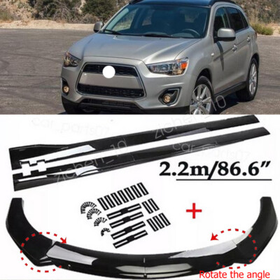For Mitsubishi ASX 2013-2015 Front Bumper Lip Spoiler Kit 86.6'' Car Side Skirt