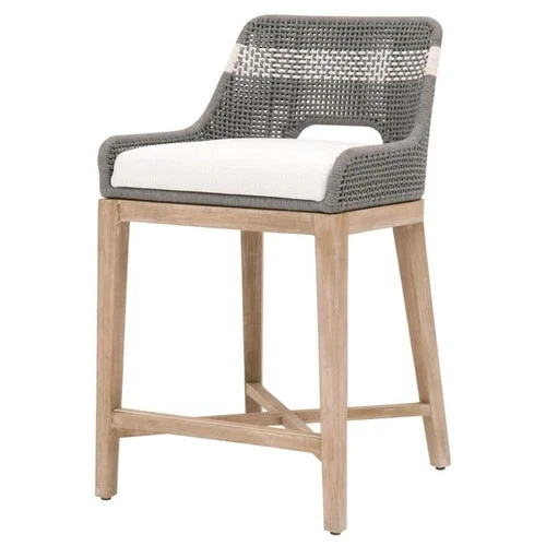 Star International Furniture Woven Tapestry 26" Fabric Counter Stool in Gray New - Image 2 of 4
