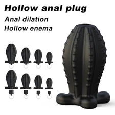 Silicone-Anal-Gauge-Stretcher-Tunnel-Hollow-Plug-Spreader-For-Men Women-Toy