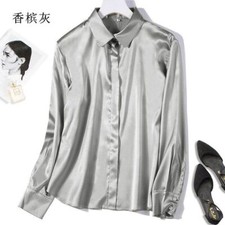 2022 Women's 95 Mulberry Silk 5 Spandax 19mm Satin Silk Shirt Top