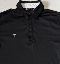 TRAVIS MATHEW Chive Golf - Men's Black Logo Golf Polo Shirt - Size Medium