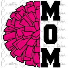 Sublimation Transfer Cheer Mom Pink Ready To Press Heat Transfer
