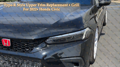 TYPE-R STYLE BLACK UPPER TRIM REPLACEMENT+UPPER GRILL FOR 2022