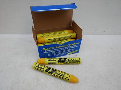 BOX MIT 12 GELBEN MARKAL B PAINTSTIK 17 MM MARKERN FÜR MEHRERE OBERFLÄCHEN