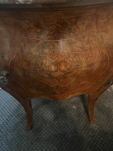 19th Century French Mahogany W/Marble Top Bombay Commodes/Nightstands (pair) - Picture 17 of 22