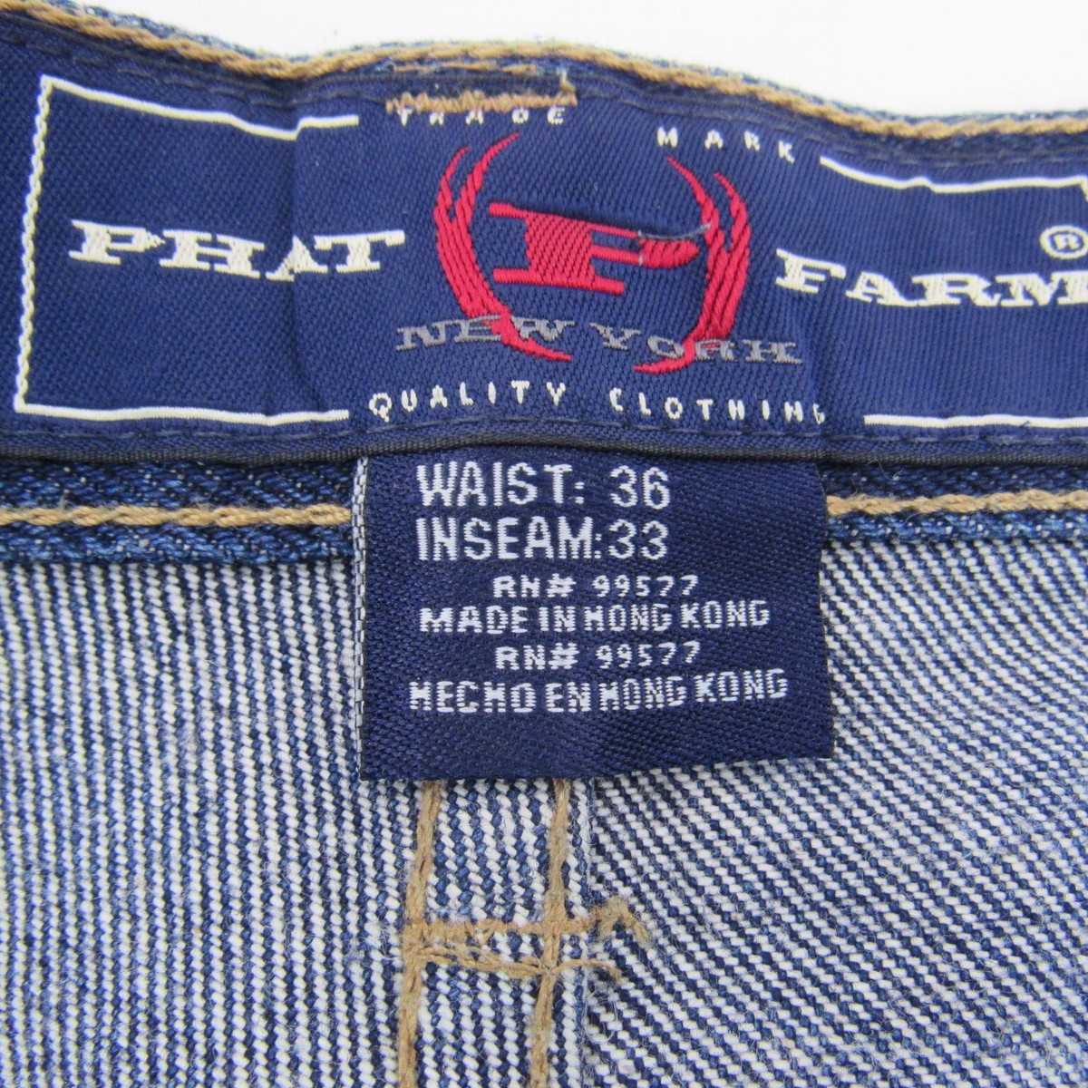 Vintage Phat Farm Jeans Men's 36x32 Blue Denim Baggy