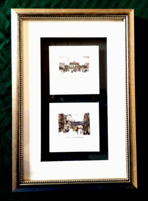 Vintage Berlin Friedrichstrafe & Brandenburger Tor Framed Color Prints MCM