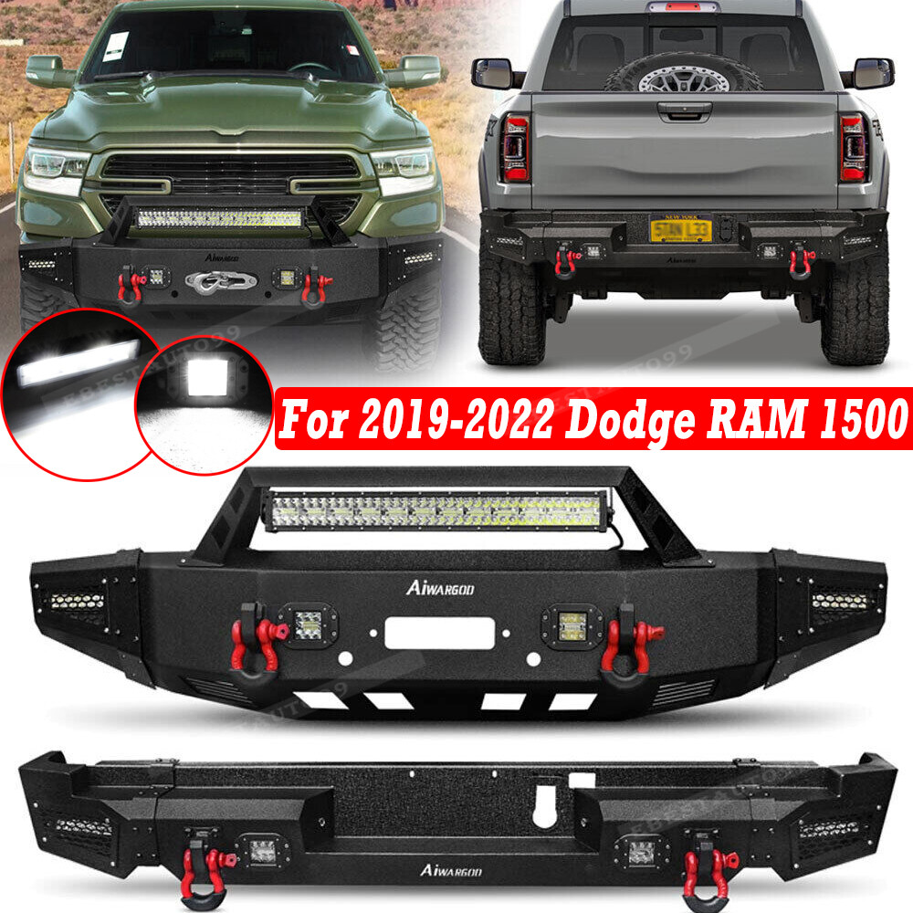 For 2019202020212022 Dodge RAM 1500 Rebels Front & Rear Bumper w/Winch Plate eBay