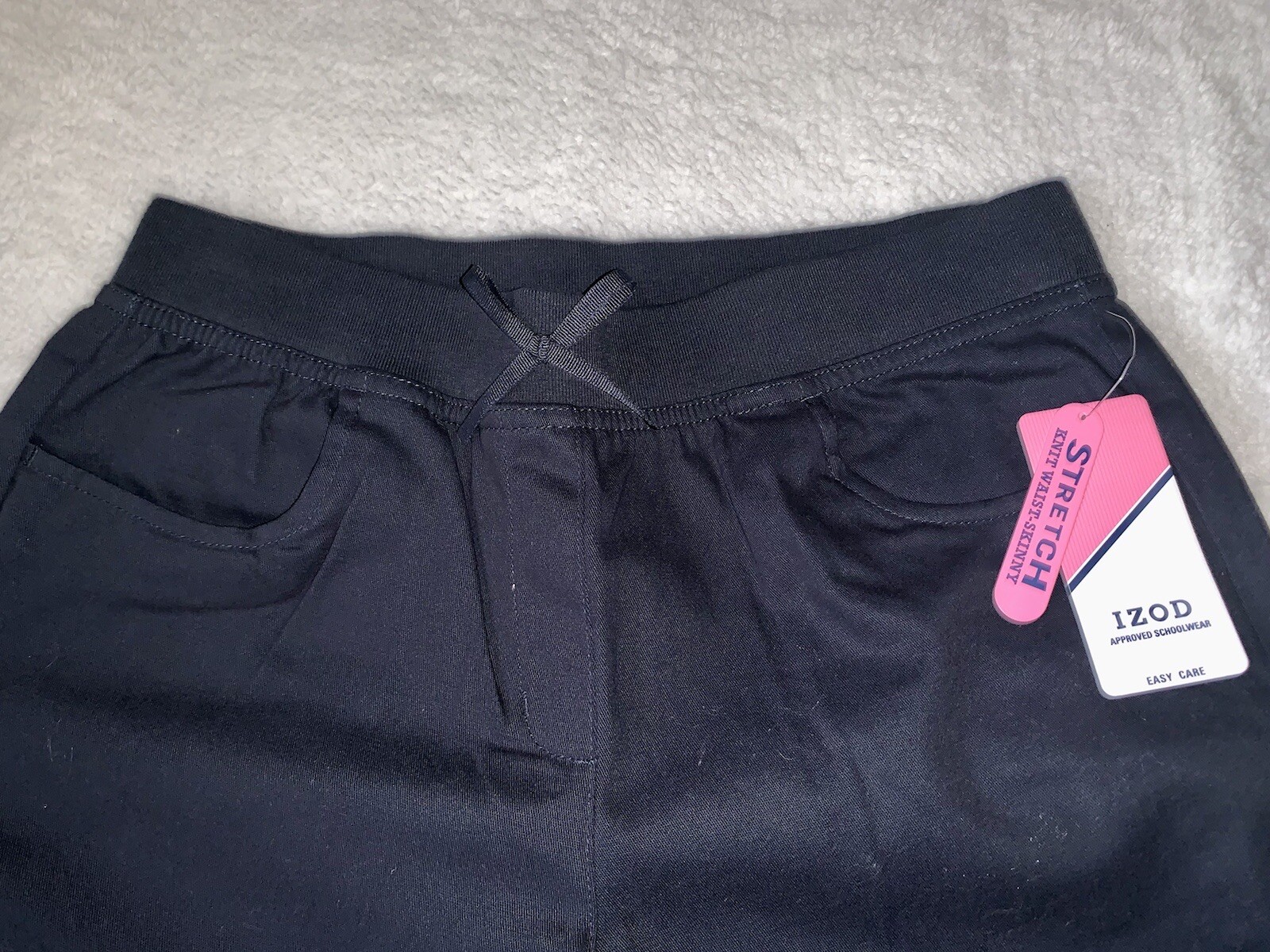 Izod School Uniform Adjust Waist Girls Navy Blue Khaki Pullon Pants