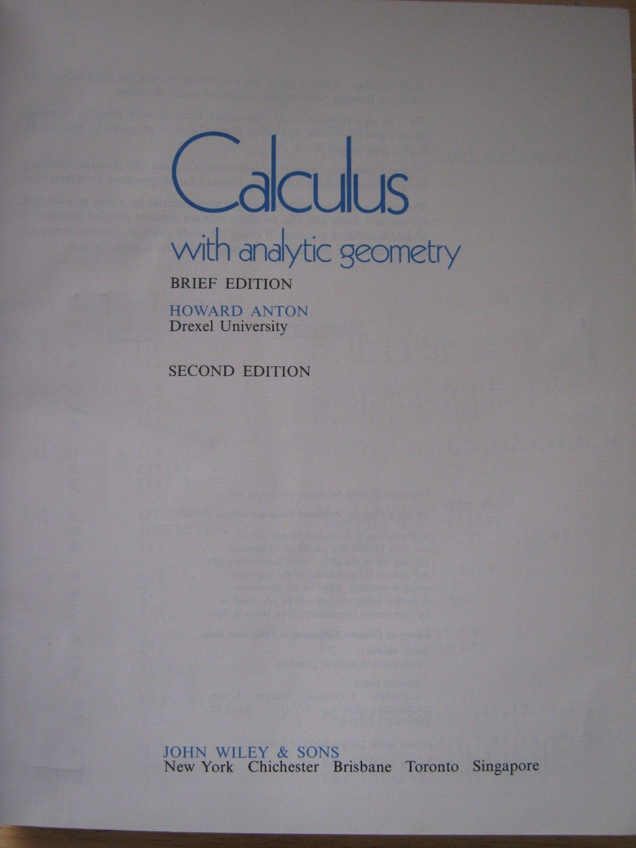 「Calculus with analytic geometry」2nd ed Calculus And Analytical Geometry | eBay