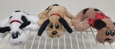 Vintage Pound Puppies Newborn Plush Stuffed Puppy Dogs 1986 Brown  White Lot