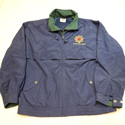 Vintage 90's LEE Rain Jacket 2XL Blue Full Zip Windbreaker Y2K ARCO FAIRBANKS