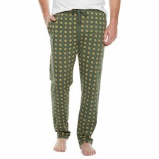 Stafford Men's Knit Pajama Lounge Pants XX-LARGE Green Neat Pattern Super Soft
